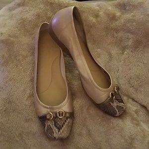 Easy Spirit Croco Toe Metallic Flats Sz 8.5 M